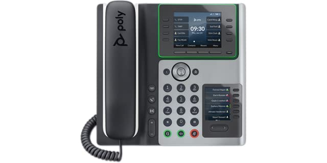 Poly Edge E400 IP Desk Phone (Plantronics + Polycom) – Hybrid Work Office Phone with 8-Line Keys & 32-Line Support – Bluetooth for Mobile & Headset – Ideal for Remote Work & Business Communication