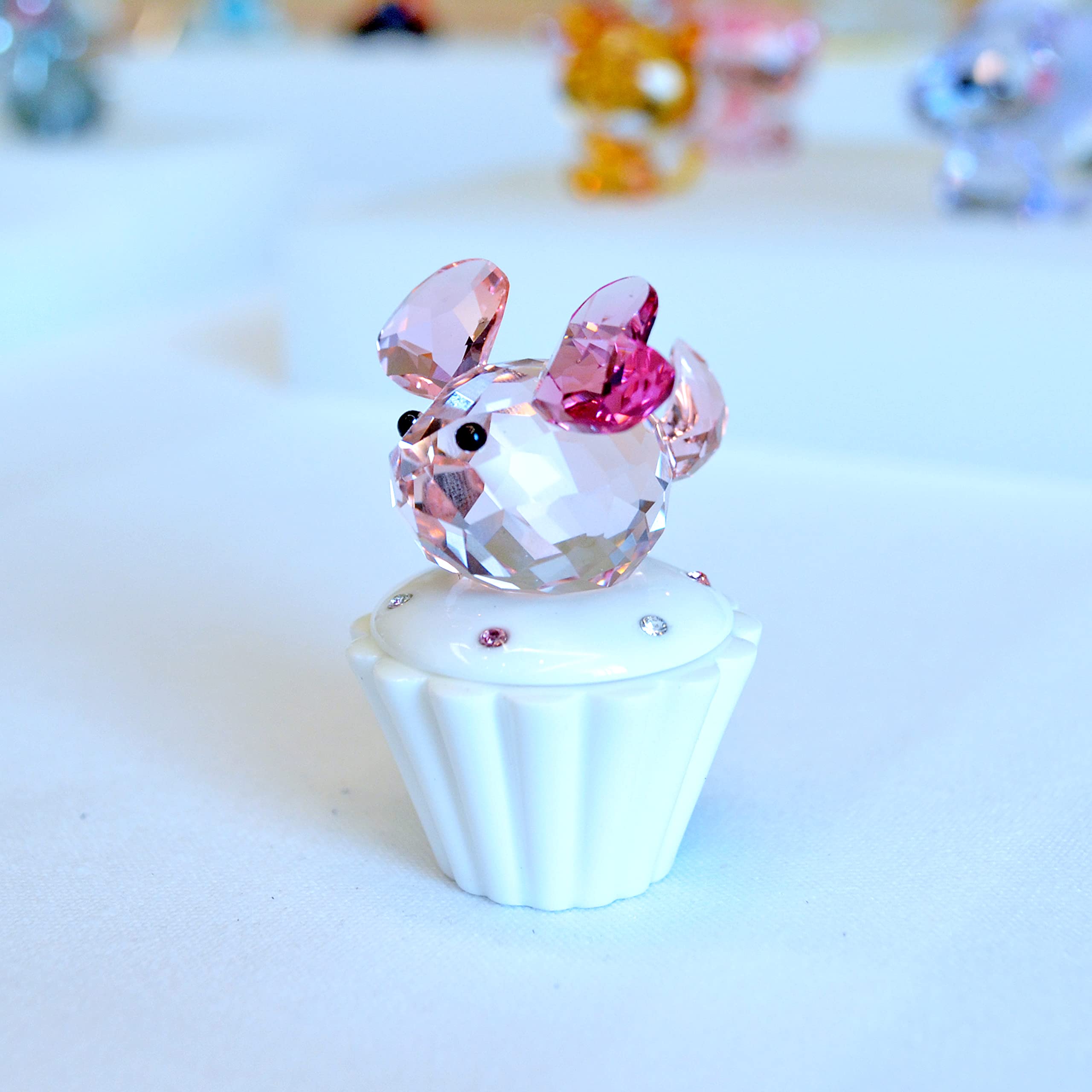 Swarovski Crystal #1194042 Cupcake Box with Mouse - Elegant Gift Box for Cupcakes, Desserts & Party Favors | Perfect for Birthdays, Weddings & Special Occasions