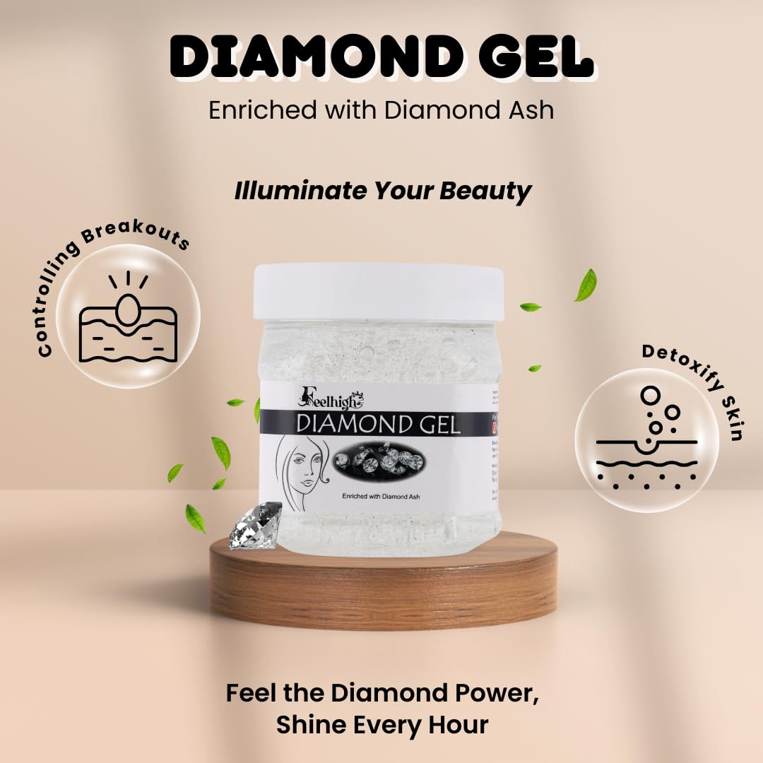 Feelhigh Face & Body Detan Scrub with Milk & Honey for Tan Removal (500ml) & Diamond Gel with Diamond Ash for Skin Purification (500ml) - Skincare Set for Men & Women | Exfoliating & Brightening for Daily Glow