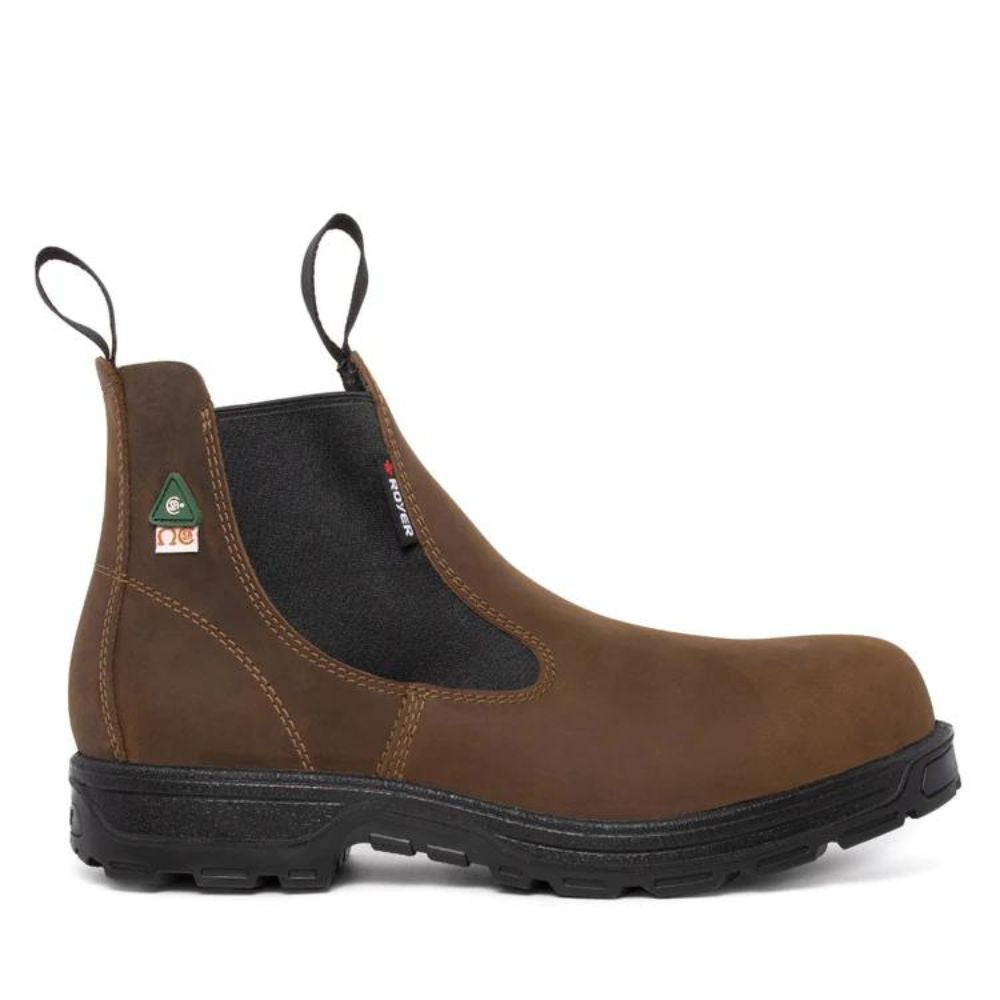 Royer 5631GT Romeo Unisex Slip-On Composite Toe Work Boots - Brown Safety Shoes for Construction, Warehouse & Industrial Work