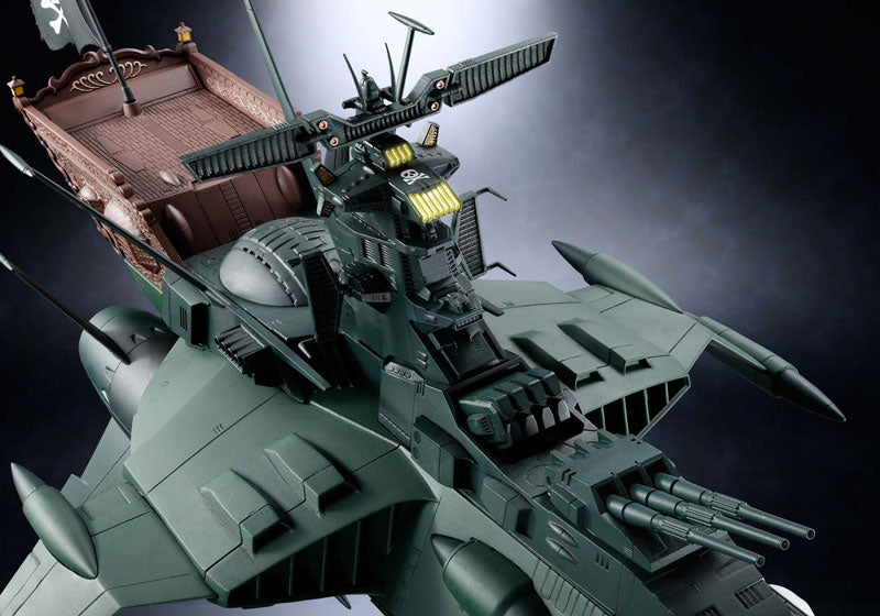 Bandai Soul of Chogokin GX-67 Space Pirate Battleship Arcadia - Captain Harlock Anime Collectible Action Figure - Perfect for Display & Anime Fans Collection