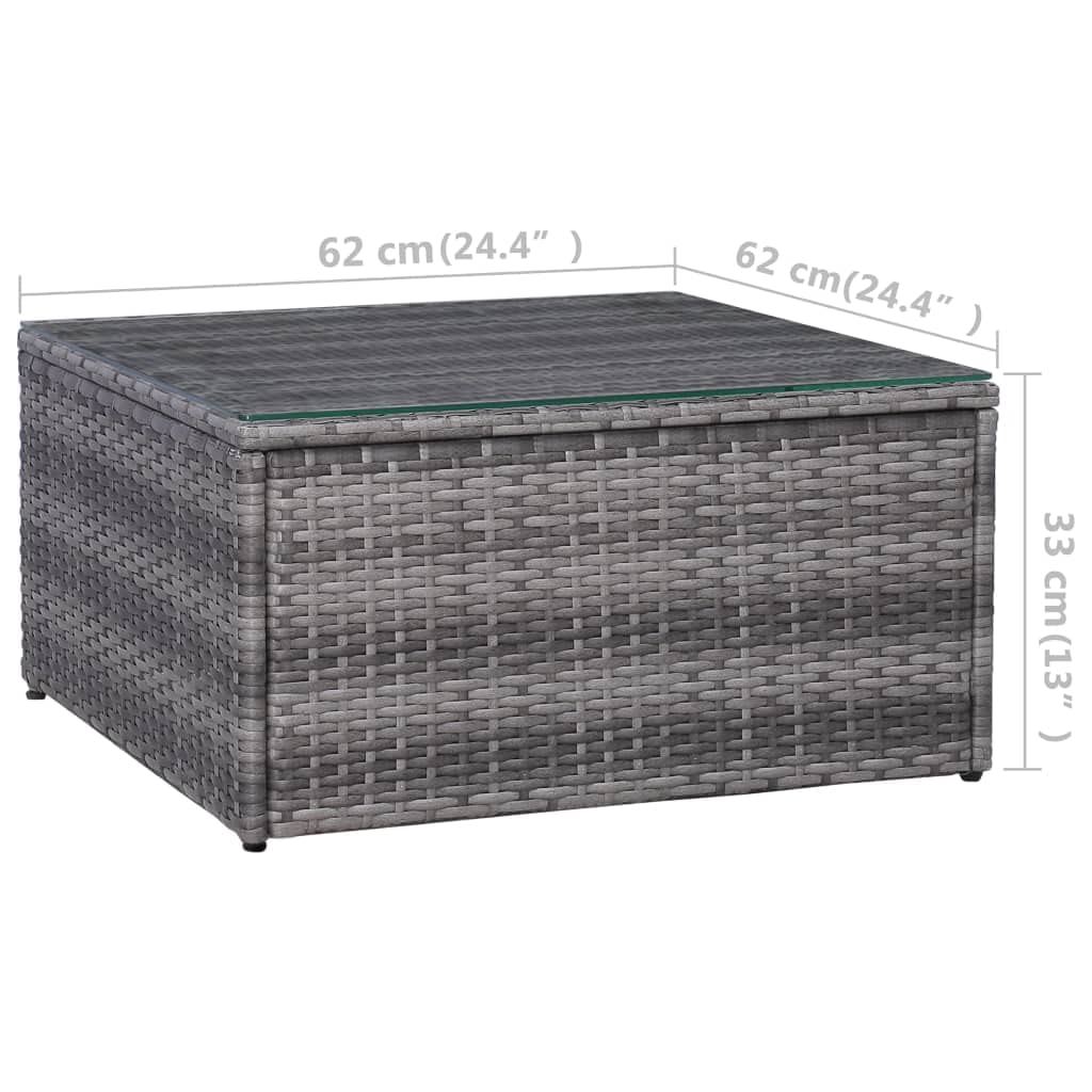 5-Piece Patio Sofa Set with Cushions & Pillows, Gray Poly Rattan Outdoor Furniture - Perfect for Garden, Backyard, and Poolside Relaxation