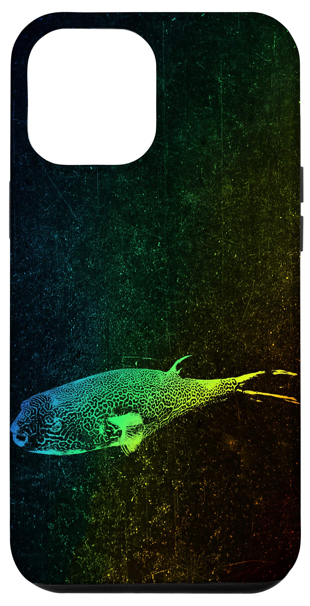 iPhone 12 Pro Max Case - Colorful Rainbow Retro PUFFER FISH Design | Durable Protective Cover for Everyday Use, Travel & Outdoor Activities