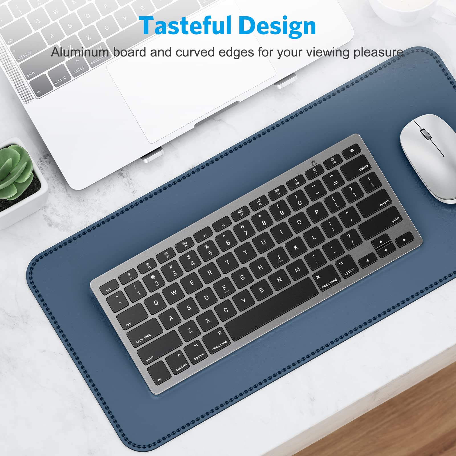 OMOTON Bluetooth Keyboard for Mac - Slim Wireless Keyboard Compatible with MacBook Pro, MacBook Air, iMac, Mac Mini & Windows PC (Grey) | Perfect for Home Office, Travel & Remote Work