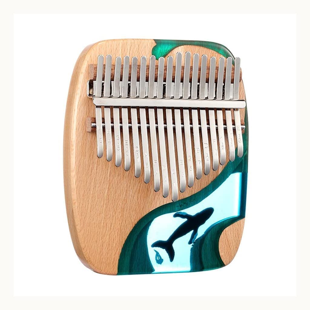 17 Key Kalimba Thumb Piano - Solid Beech Wood & Epoxy Resin Portable Instrument with Tuning Hammer | Perfect for Beginners, Music Therapy, and Relaxation | Gift for Musicians & Music Lovers