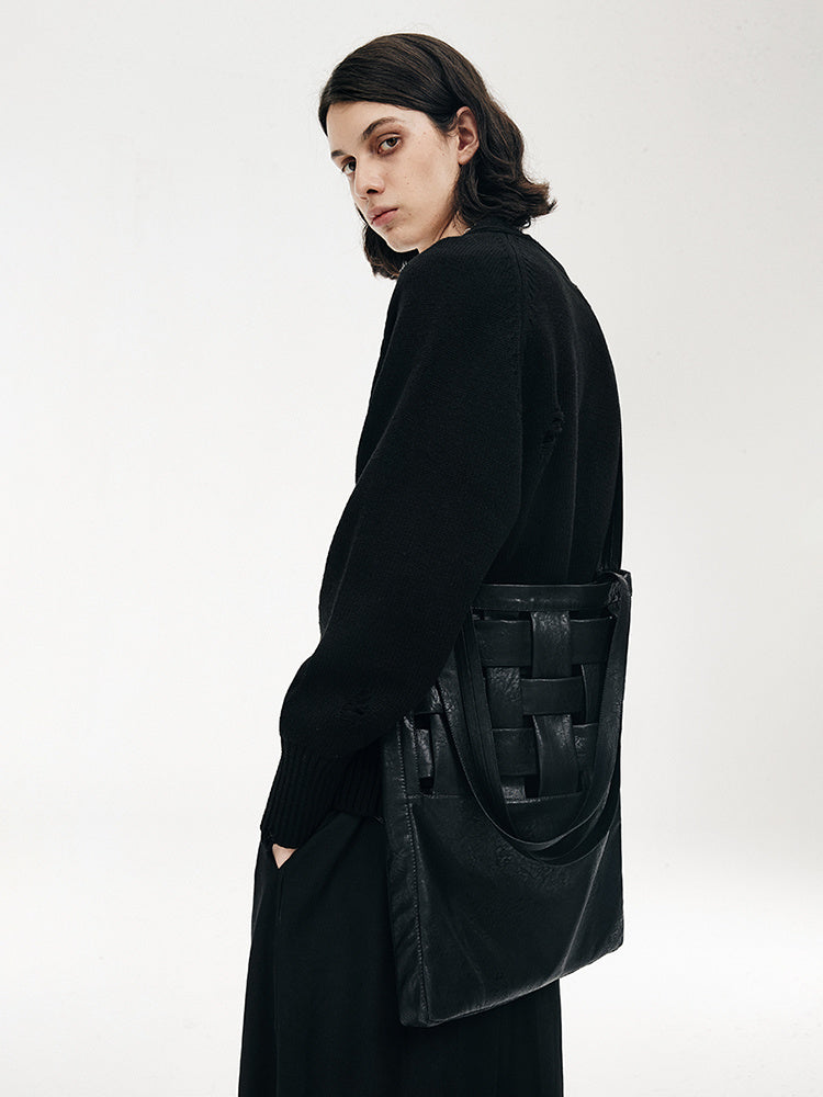 Vegan Leather Crossbody Shoulder Bag - Woven Textured Tote Purse for Women | Perfect for Work, Travel & Everyday Use