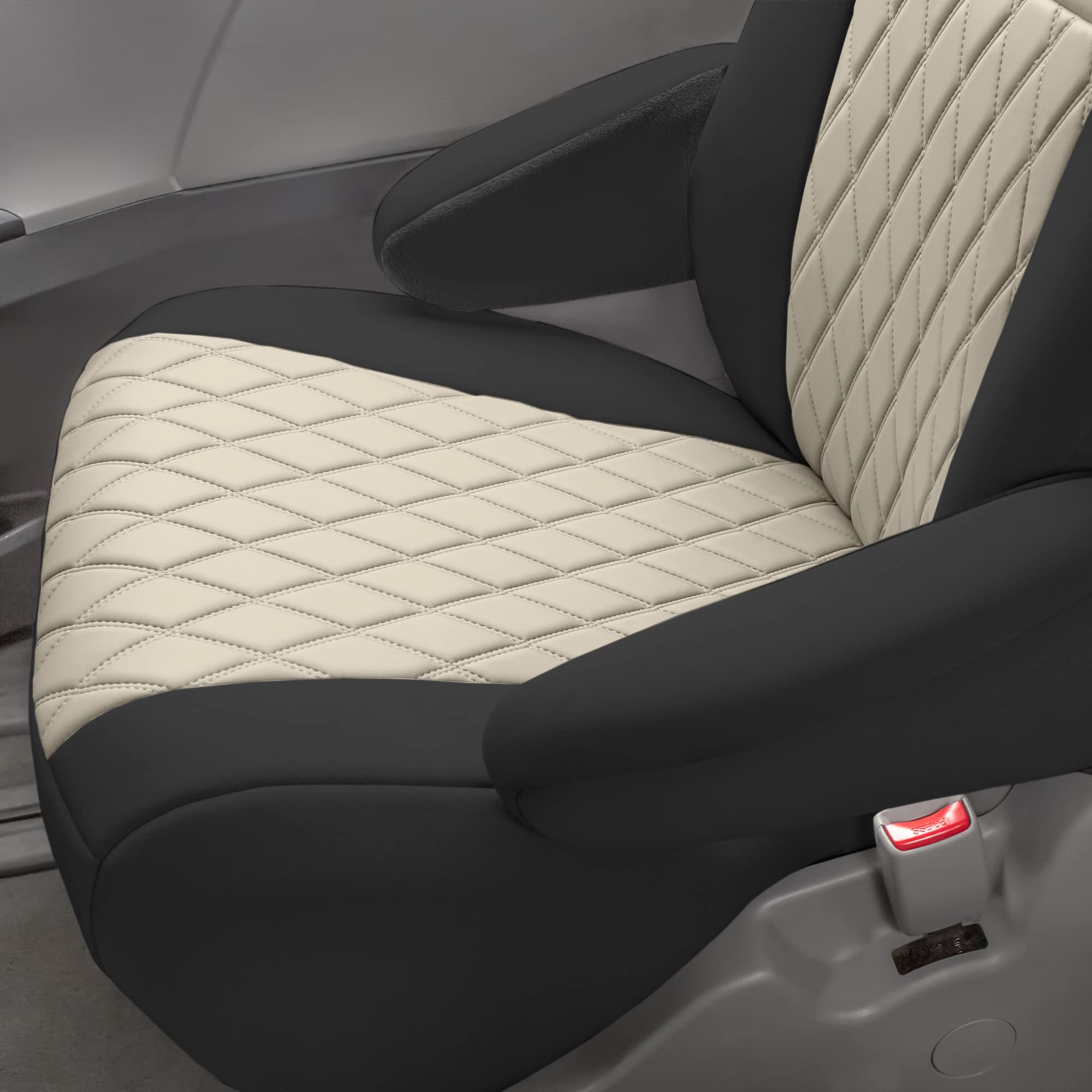 FH Group Custom Fit Car Seat Covers for 2011-2020 Toyota Sienna 7 Passenger - Waterproof & Washable Neoprene Seat Cover Full Set in Beige | Perfect for Family Road Trips, Daily Commutes & Pet Protection