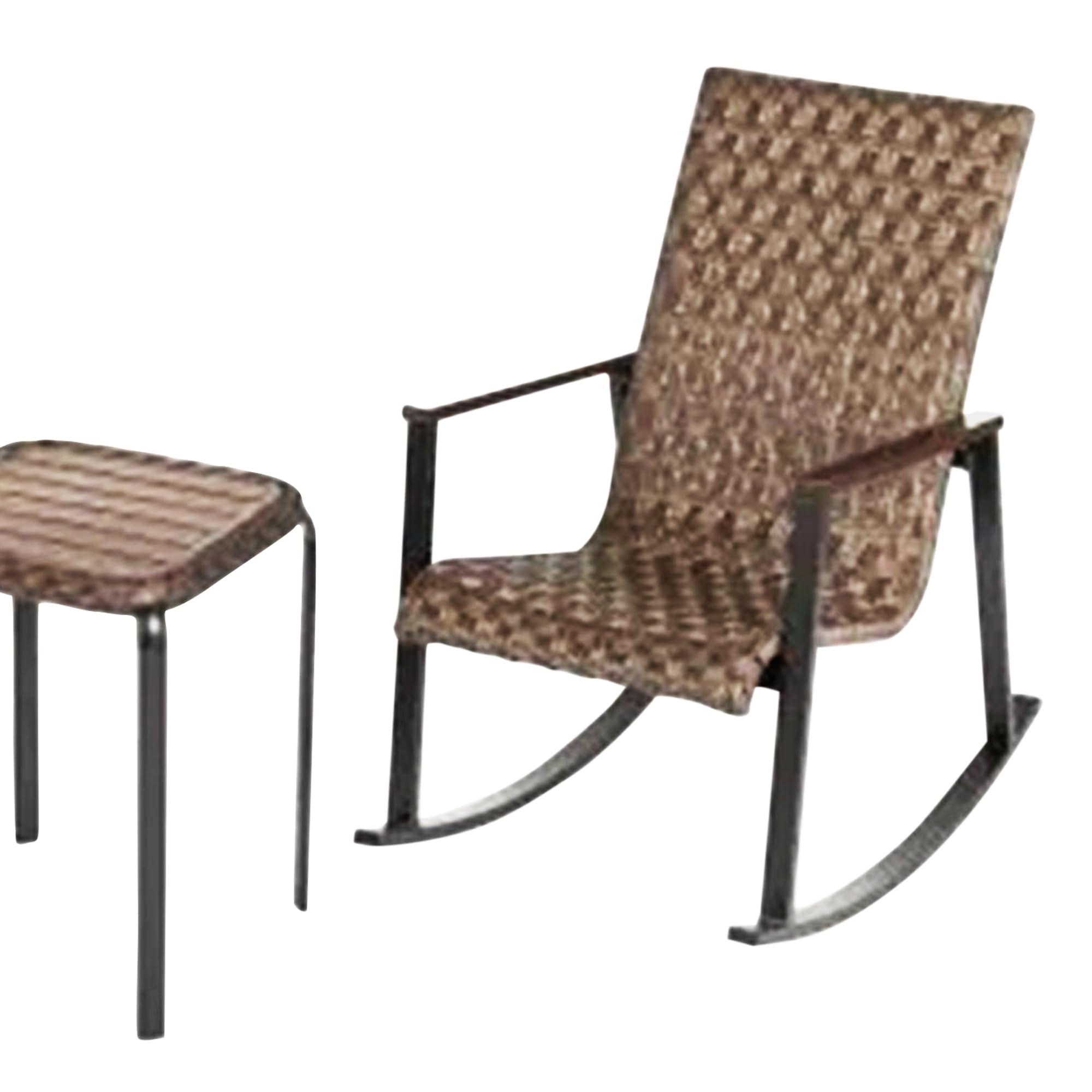 Bayside 3-Piece Brown Woven Wicker Patio Furniture Set - Outdoor Conversation Seating with 2 Chairs & Table - Perfect for Garden, Backyard, Poolside or Patio Relaxation
