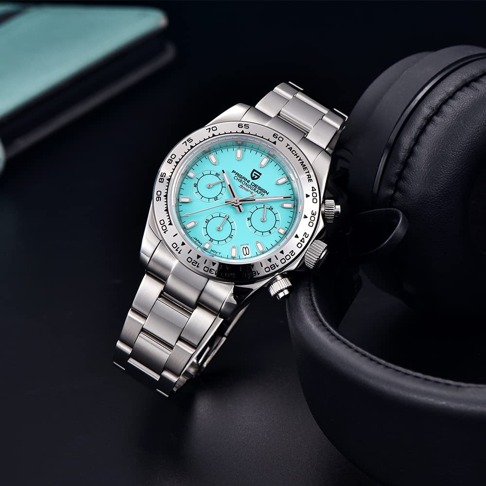 Pagani Design Classic Men's Chronograph Watch - Stainless Steel, Japanese VK63 Quartz Movement, 100m Waterproof - Luxury Business & Dress Watch for Office, Formal Events & Everyday Wear
