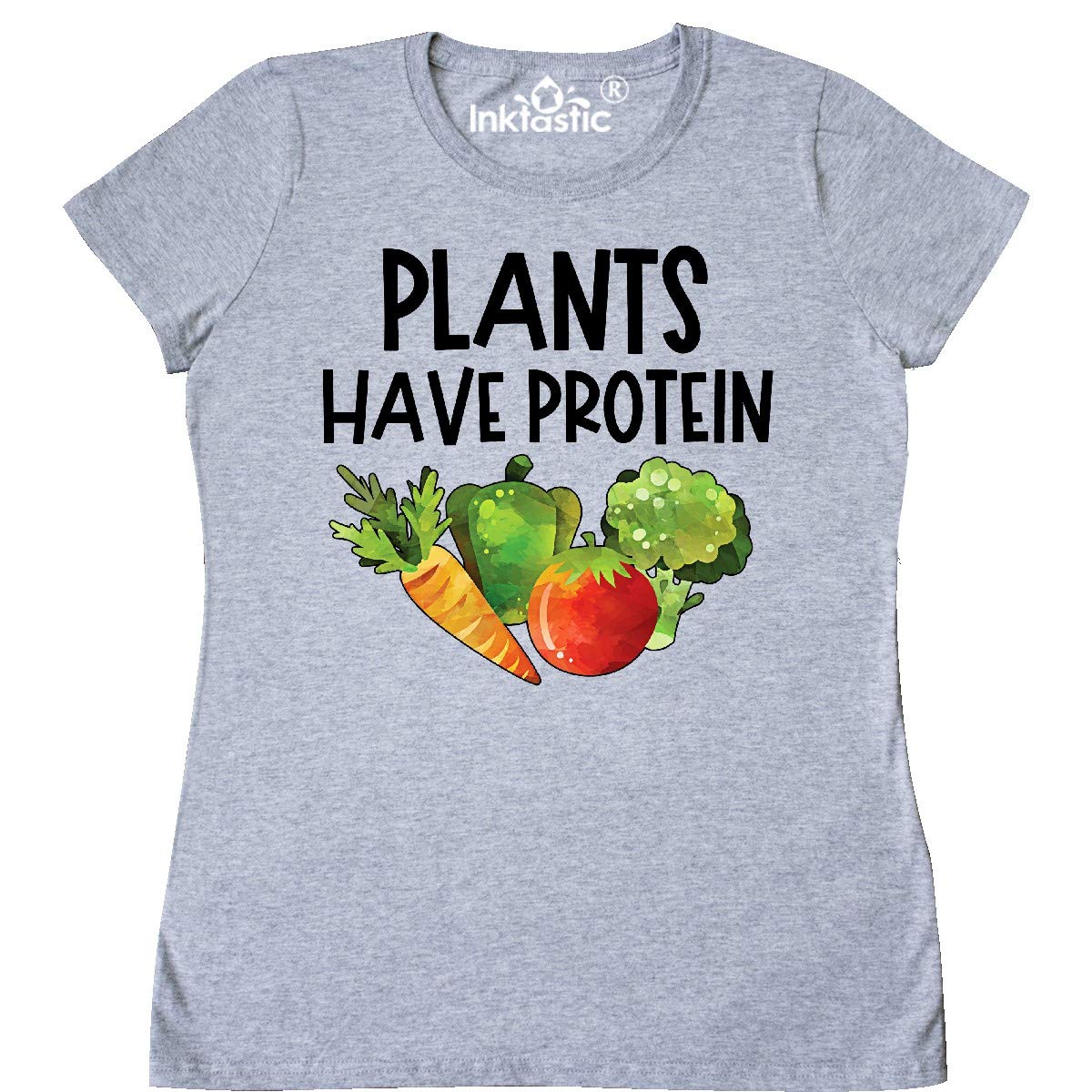 Vegan Plants Have Protein Women's T-Shirt | Eco-Friendly Cotton Tee | Funny Plant Lover Gift for Women | Perfect for Casual Wear & Gym