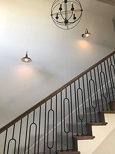 2-Wall Light Battery Operated Remote Control No Wiring Needed Retro Industrial Black Wall Lamp - Indoor Staircase Laundry Room Lighting Fixture with Dimmer - Easy to Install (Batteries Not Included) for Home Decor & Ambiance