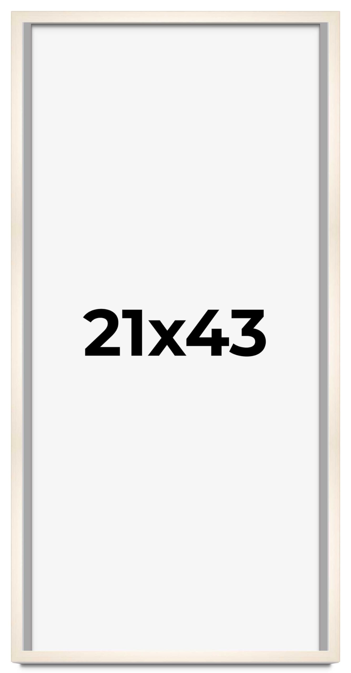 CountryArtHouse 21x43 Inch Whitewashed Solid Wood Picture Frame - 0.8125