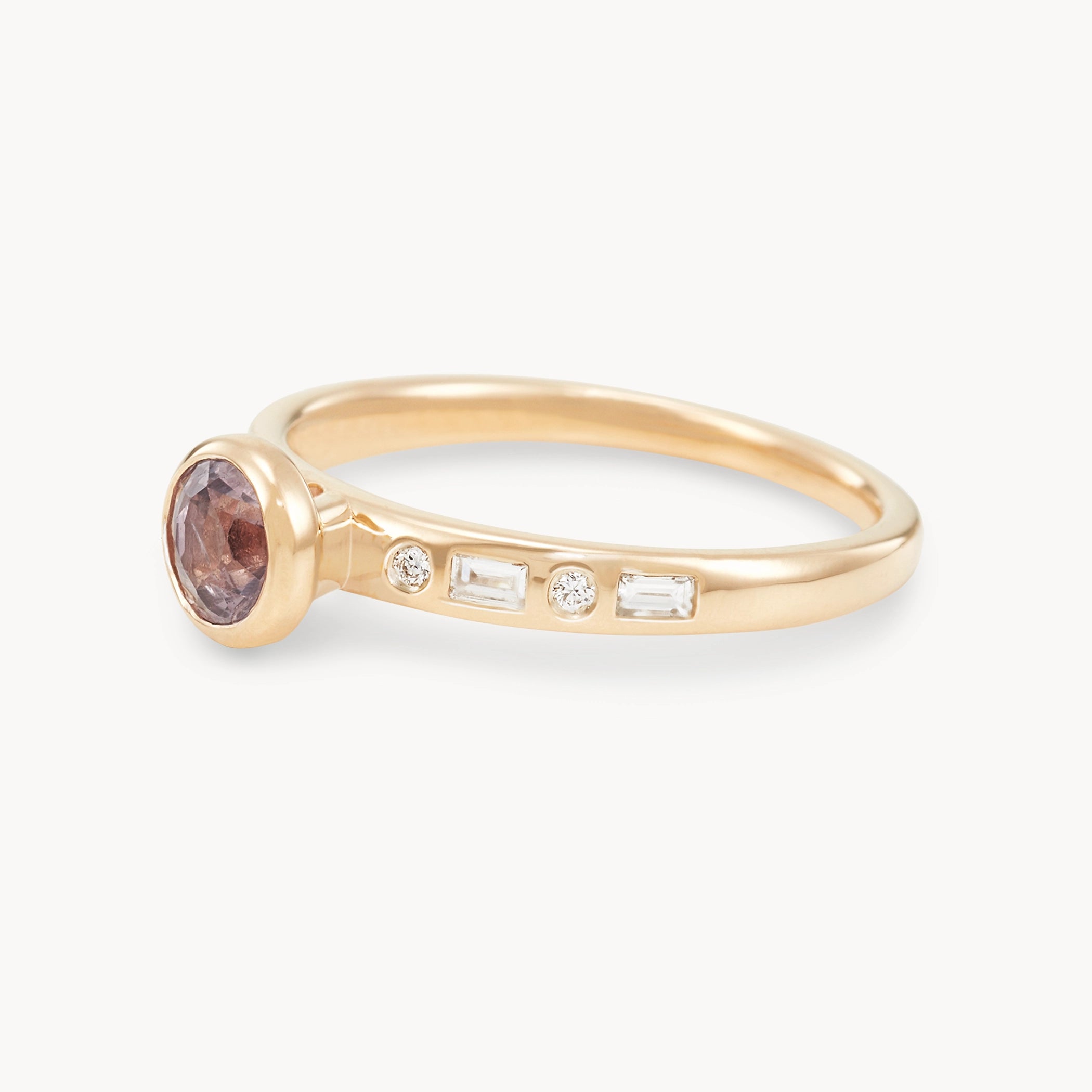 Unique 14K Yellow Gold Round Sapphire Ring – Handcrafted One-of-a-Kind Jewelry for Women | Perfect for Engagement, Anniversary & Special Occasion Gifts