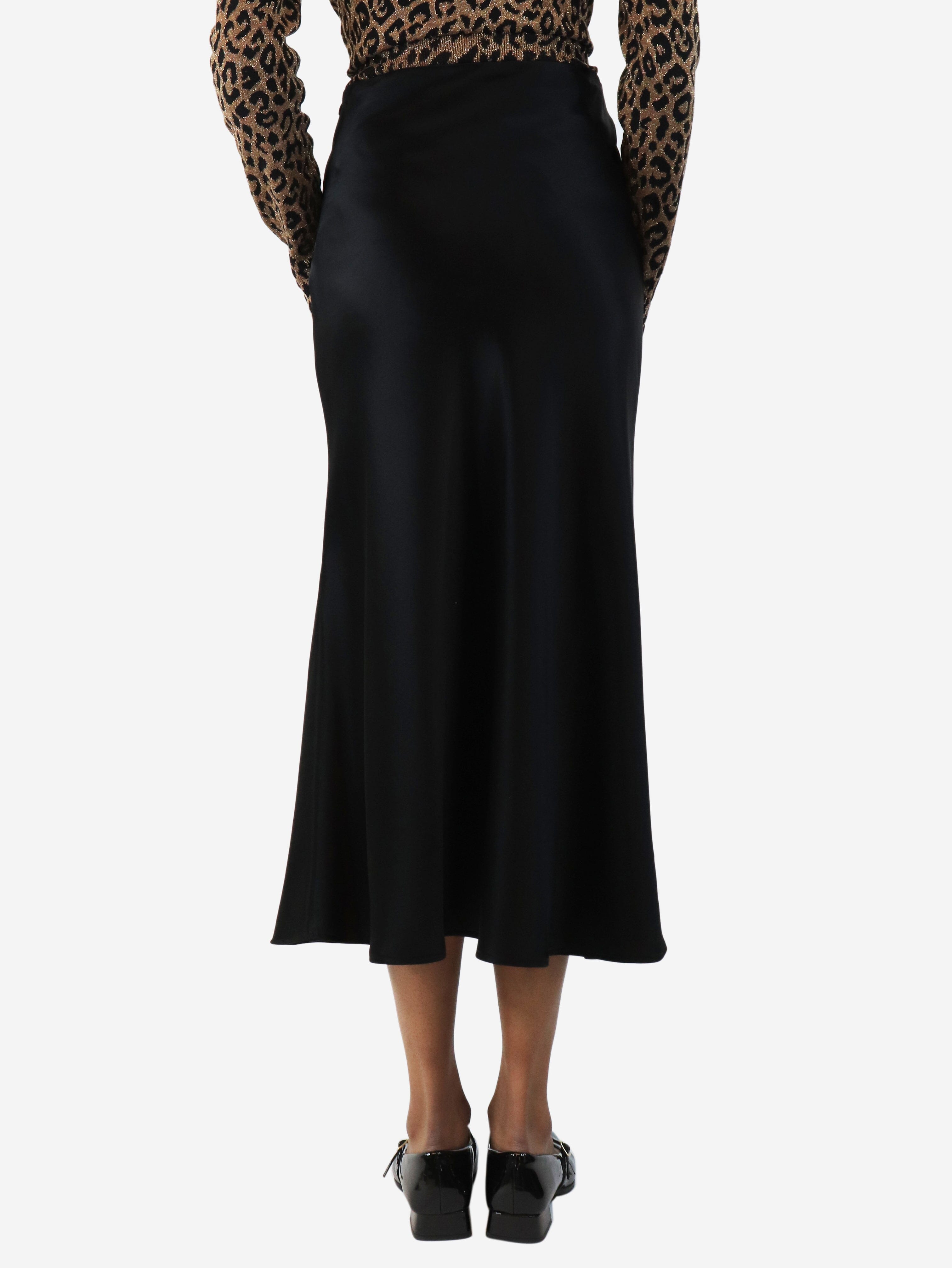 Elegant Black Satin Skirt - UK Size 6 | Women's Party & Evening Wear | Perfect for Dinners, Dates & Special Occasions