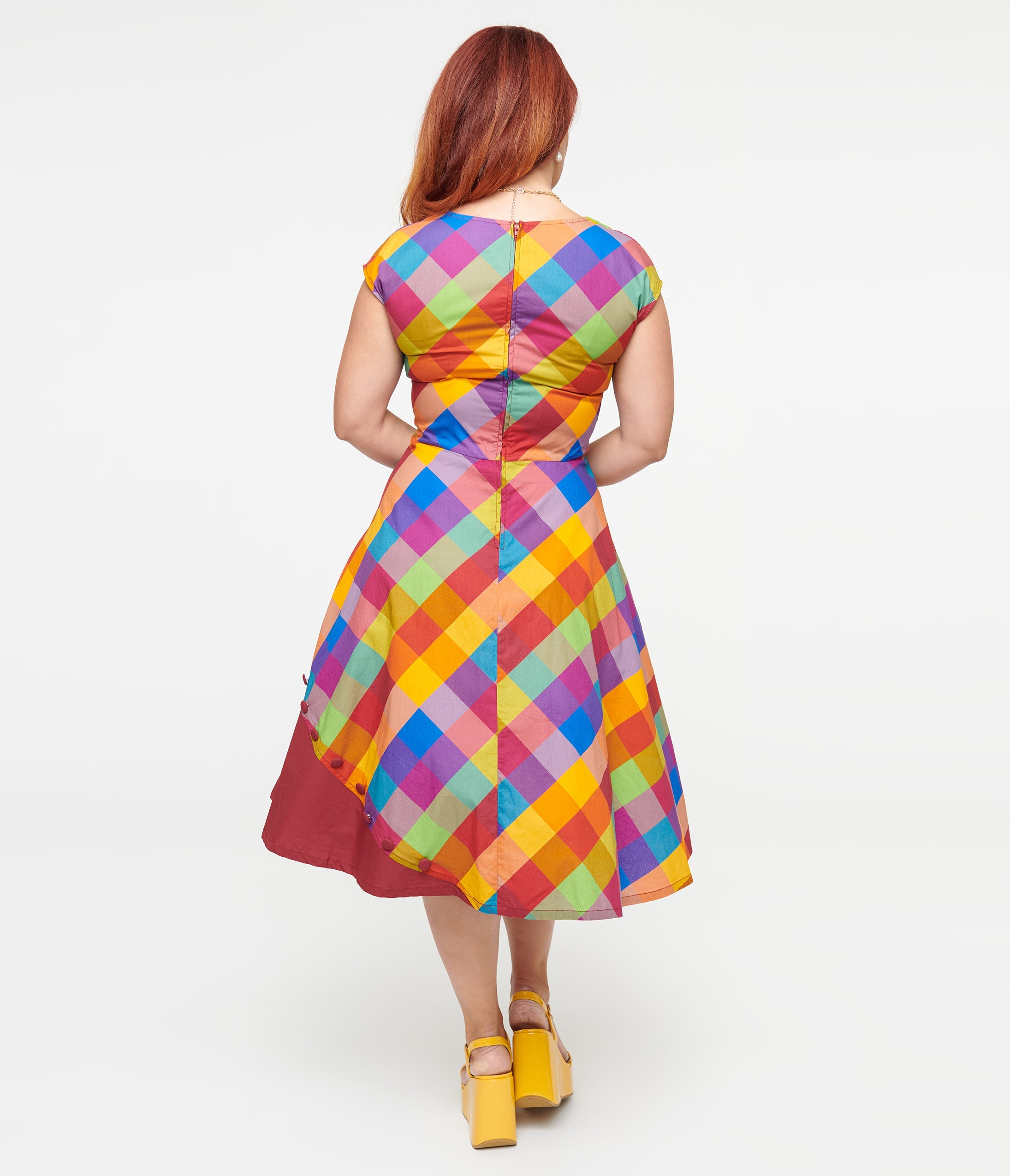 Vintage 1950s Fall Madras Plaid Swing Dress - Retro A-Line Cocktail Dress for Women | Perfect for Autumn Weddings, Tea Parties & Vintage Fashion Events
