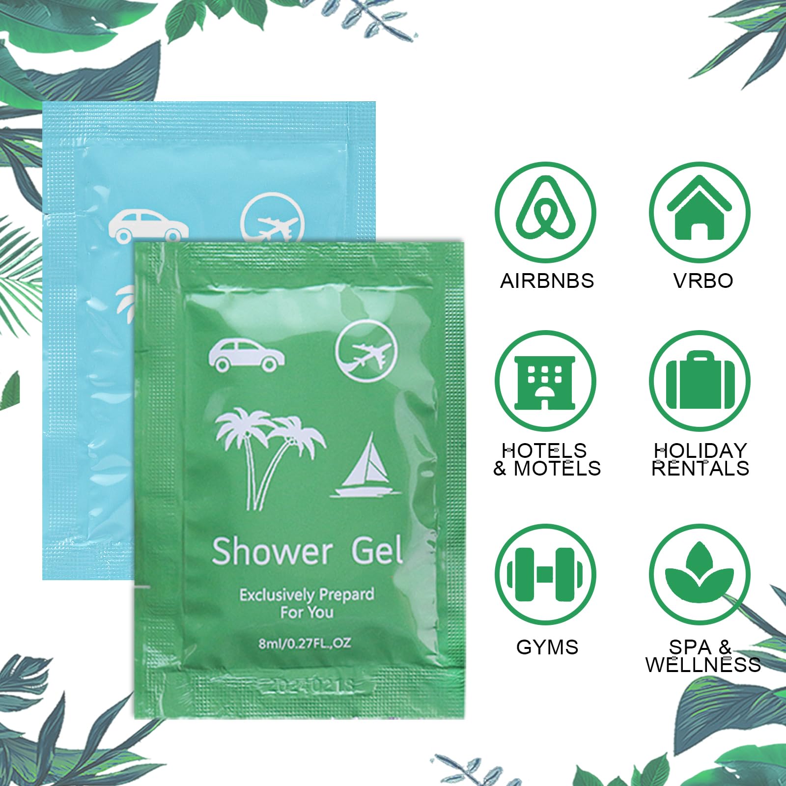 Bulk Hygiene Kits for Homeless - 500 Pack Travel Size Body Wash & Shampoo (0.28 fl oz) - Hotel Guest Supplies, Shower Gel Set for Shelters, Travel & Emergency Preparedness