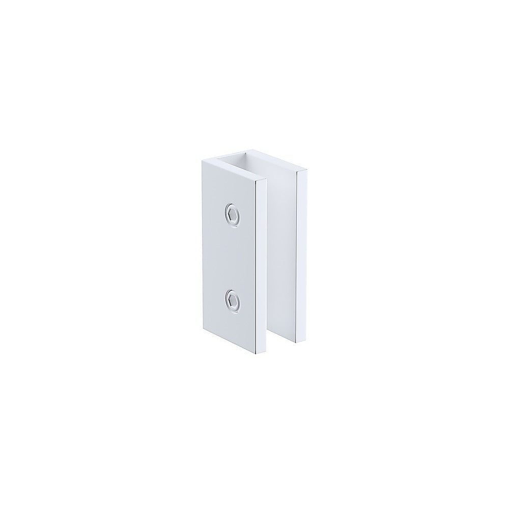 120x110cm Frameless Corner Shower Screen with White Brackets & Stainless Steel Hinges, Square Knob Handle - Perfect for Modern Bathroom Renovations & Spa-Like Showower Experience