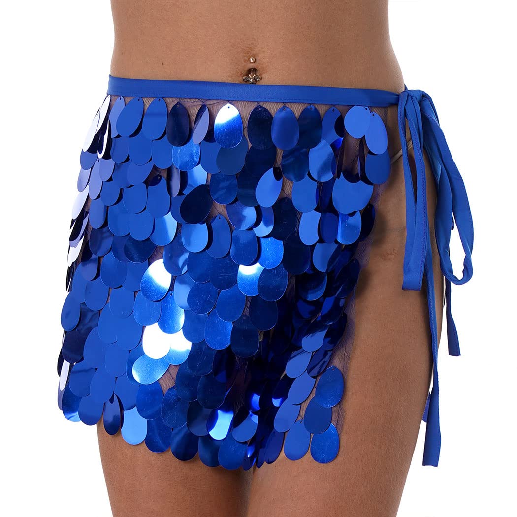 Sparkly Sequin Belly Dance Skirt for Women & Girls - Elegant Hip Scarf Costume for Parties, Performances & Festive Occasions | Perfect for Belly Dancing, Halloween, and Special Events