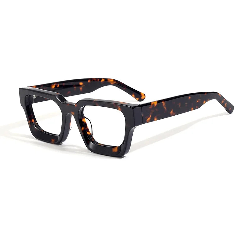 Stylish Black Acetate Square Eyeglasses for Men & Women - Unisex Full Rim Frame 51439 | Perfect for Work, Reading & Fashion Accessories