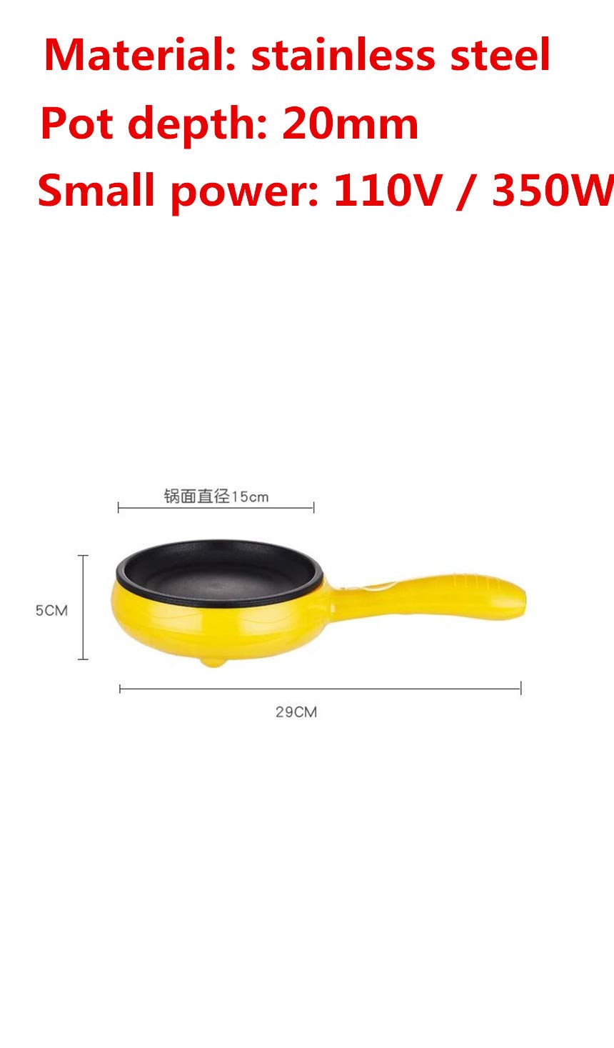 6-Inch Non-Stick Electric Skillet - Mini Frying Pan for Cooking Eggs, Pancakes & Grilled Cheese - Perfect for Dorms, Small Kitchens & Camping - Yellow