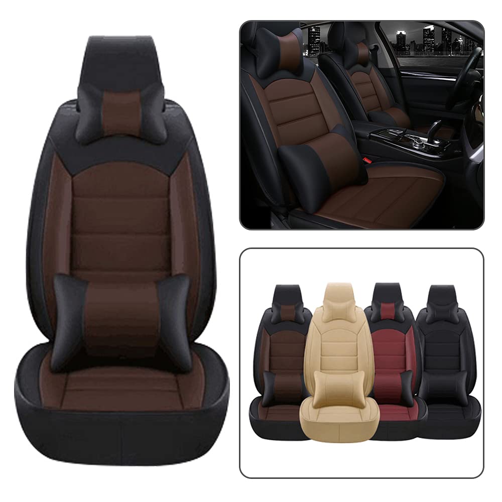 Luxury PU Leather Car Seat Covers for Smart Forfour - Front 2 Seats, Soft Comfortable Cushion Protection Pads (Black Coffee) | Perfect for Daily Commute, Road Trips & Car Interior Upgrade