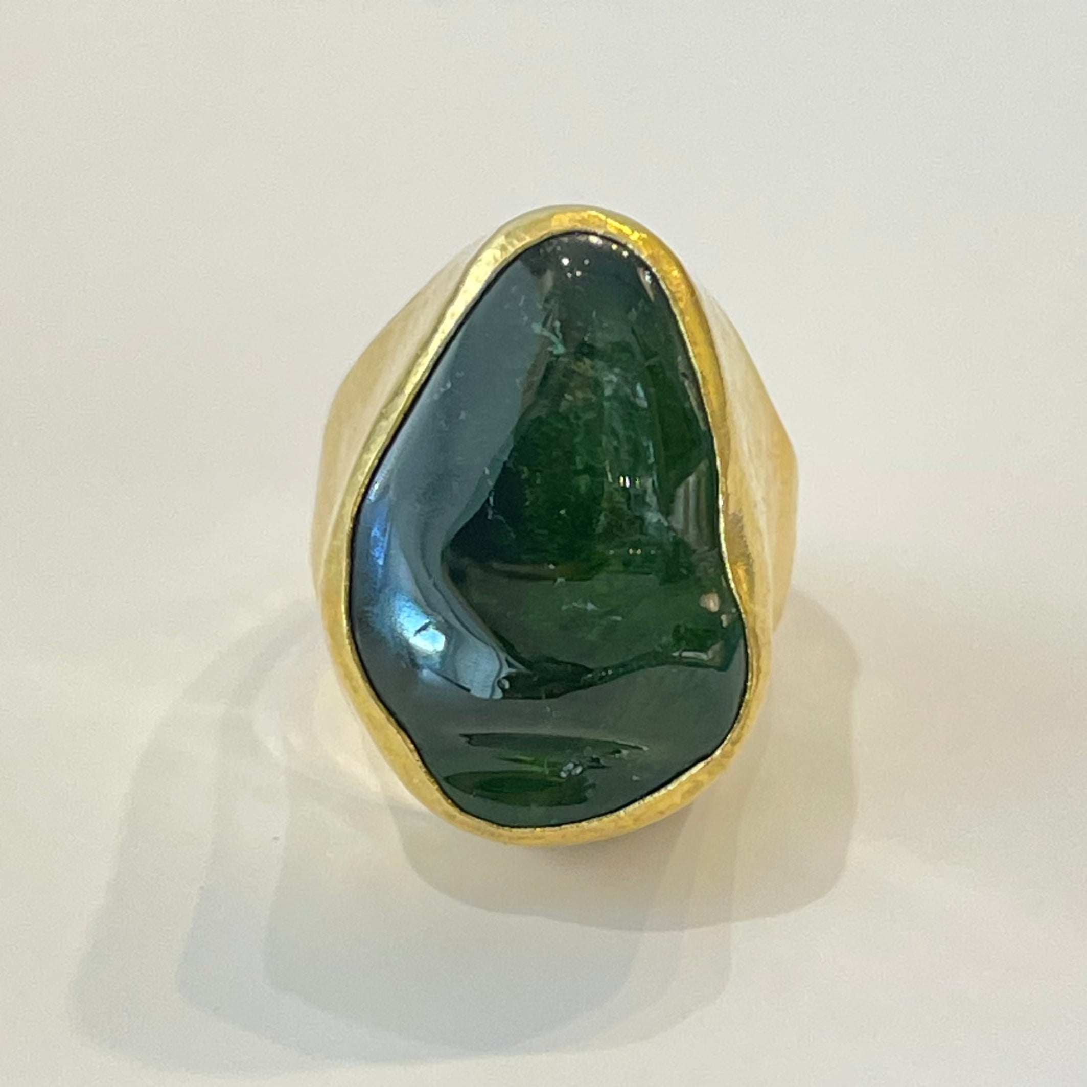 Green Tourmaline Tibetan Ring for Women - Handmade Sterling Silver Spiritual Jewelry for Meditation & Energy Healing | Boho Chic Fashion Accessory
