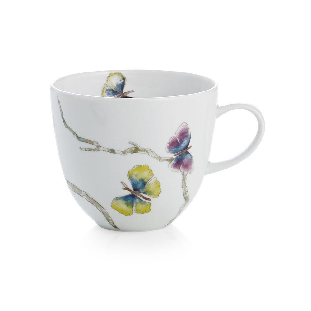 Butterfly Ginkgo Pattern Ceramic Dinnerware Set - Elegant Plates, Bowls & Mugs for Home Dining, Party Serving & Gift Giving