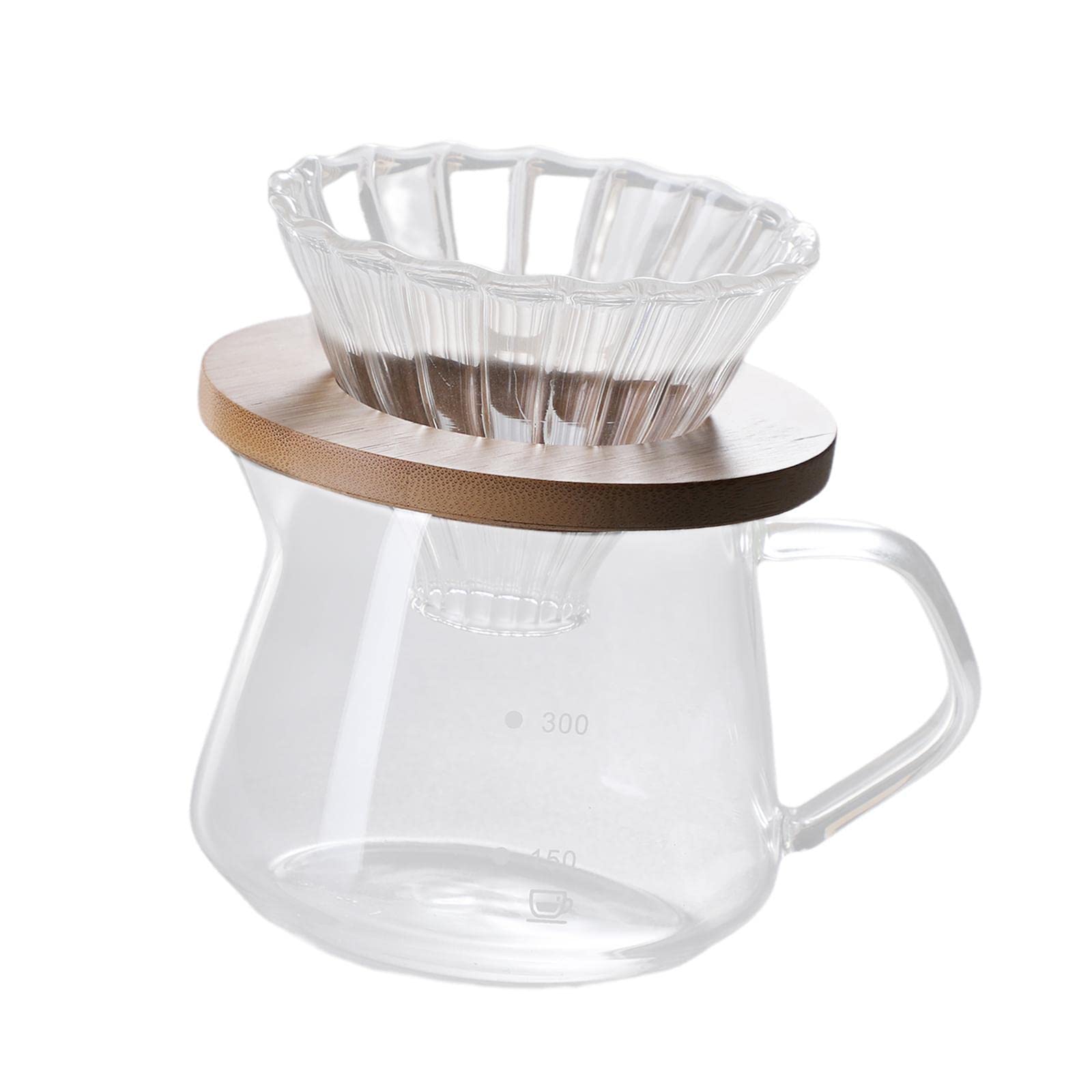 Heat Resistant Coffee Dripper Pot with Handle - 300ML Pour Over Coffee Maker for Home, Office & Camping Use
