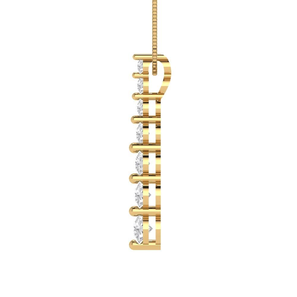 0.48 Carat Round Brilliant Cut Simulated Diamond Pendant in 14K Yellow Gold with 16