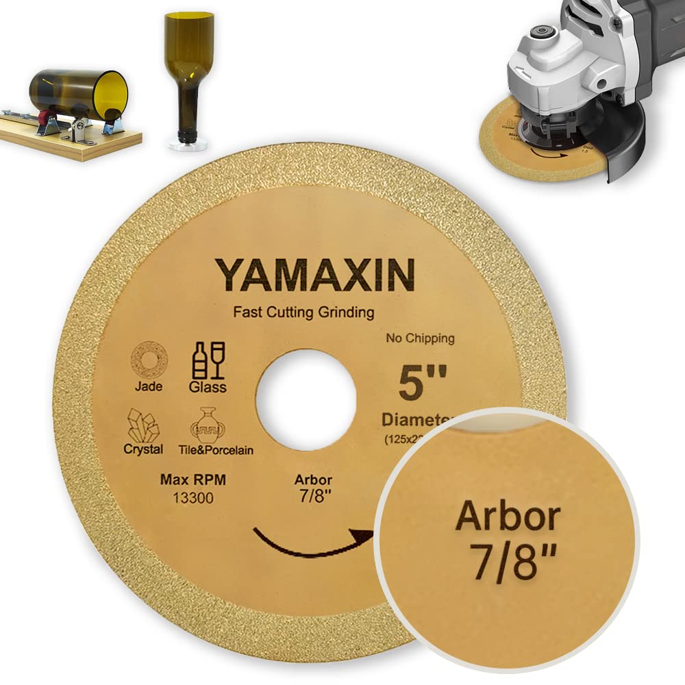 5 Inch Diamond Glass Cutting Disc - Ultra Thin Grinding Wheel for Angle Grinder with 4/5