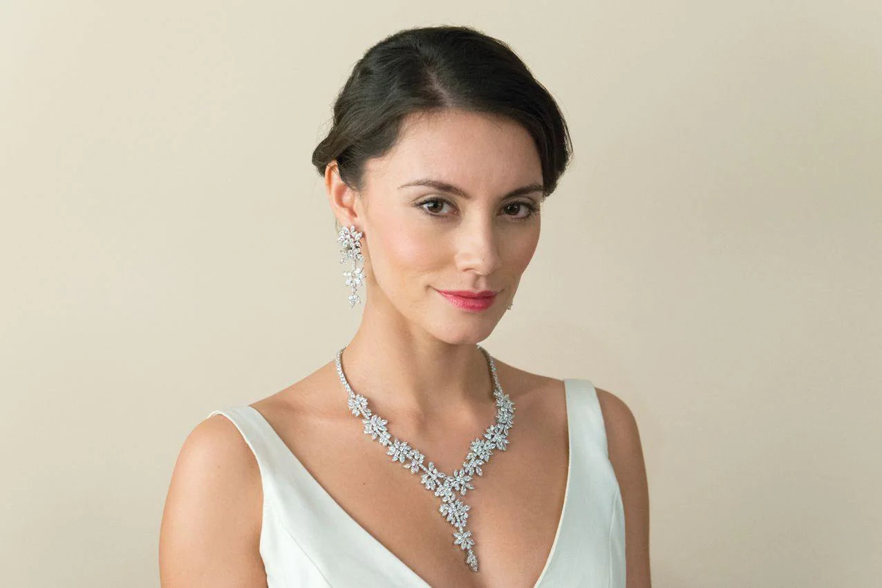 Elegant Silver Crystal Bridal Jewelry Set - Starry Night Design for Wedding, Engagement & Special Occasions | Perfect for Brides, Bridesmaids & Formal Events