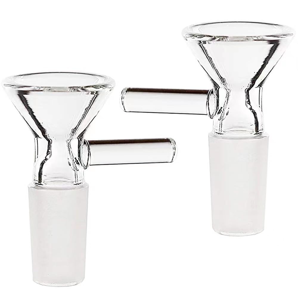 2Pcs Small Glass Funnel Set - 14mm Kitchen & Lab Funnel with Handle for Bottle Filling, Essential for Home Brewing, Essential Oils, Spices & DIY Projects - Durable & Portable Multi-Purpose Funnel for Cooking, Chemistry & Crafts