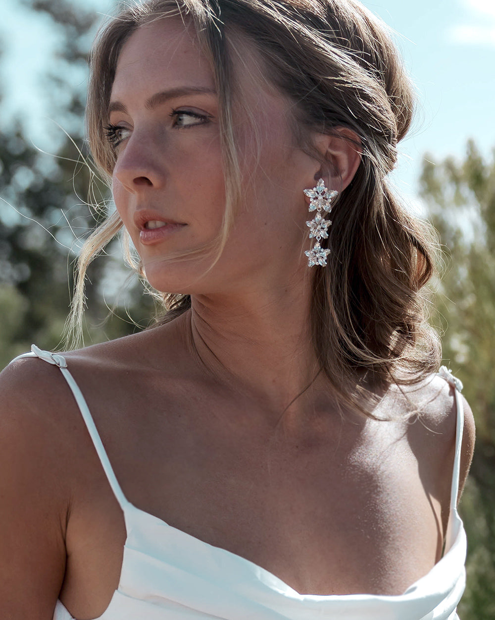 Novie Drop Earrings for Women - Elegant Dangle Earrings with Crystal Accents | Perfect for Parties, Weddings & Evening Events