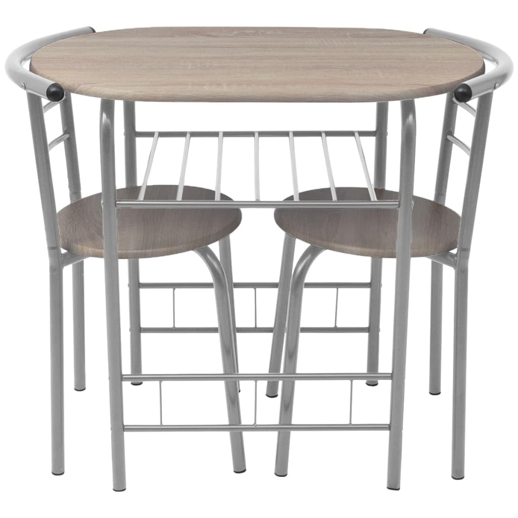 Modern MDF Breakfast Bar Set with 2 Bar Stools - Compact Space-Saving Design, Easy to Clean & Assemble, Unique Color & Grain Patterns - Perfect for Small Kitchens, Apartments & Breakfast Nooks