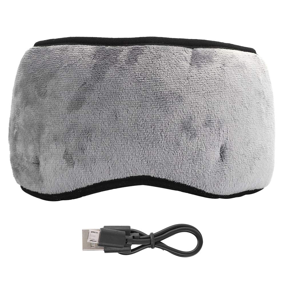 Bluetooth 5.0 Sleep Headphones Headband with Eye Mask - Wireless Music Headphones for Sleeping, Travel & Relaxation - Soft Comfortable Sleep Mask for Side Sleepers (Gray) - Perfect for Airplane, Meditation & Nighttime Use