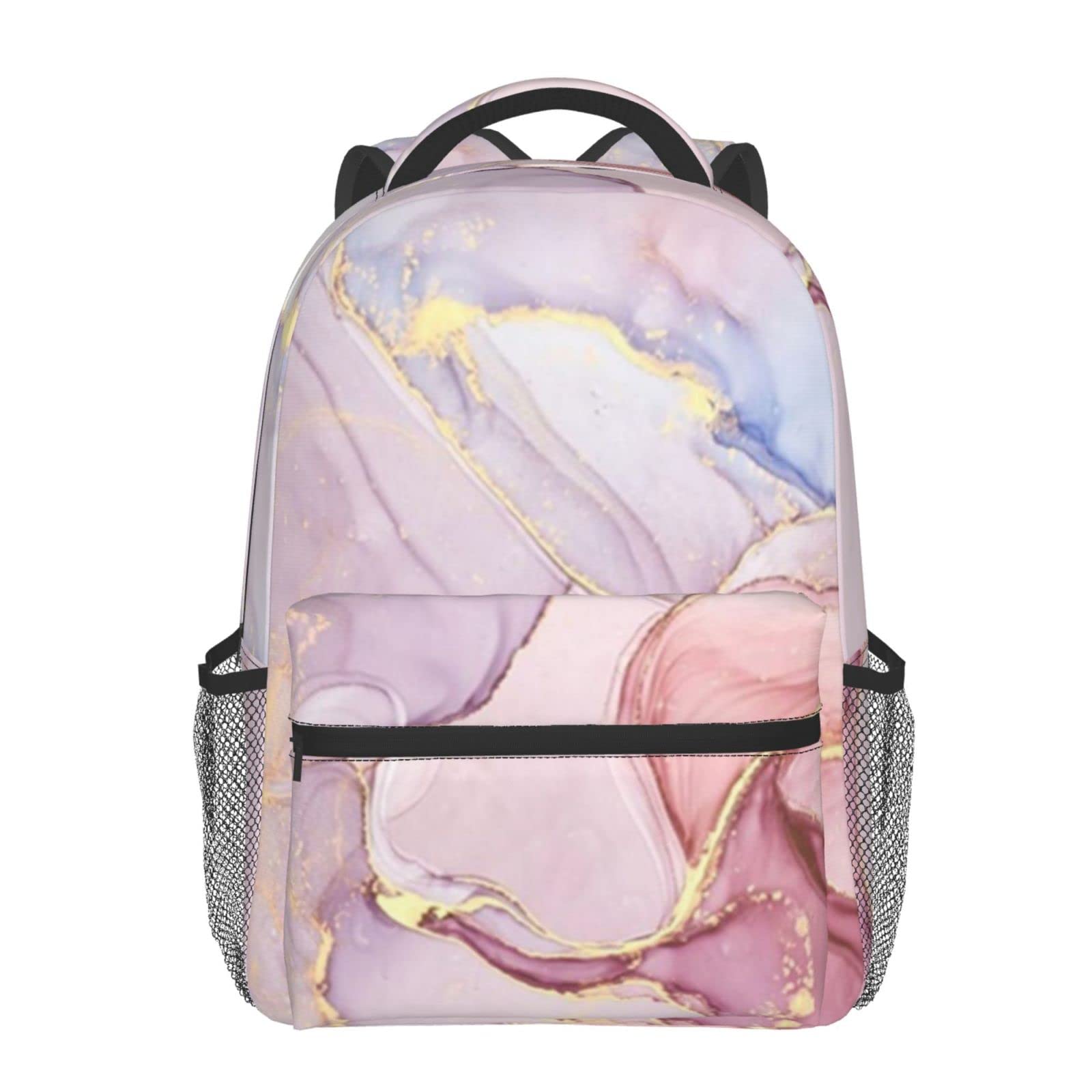 Stylish Marble Print Laptop Backpack for Women - 15.6 Inch Laptop Bag, School Bookbag, Tablet Travel Backpack - Perfect for Work, College, Commuting & Outdoor Picnics
