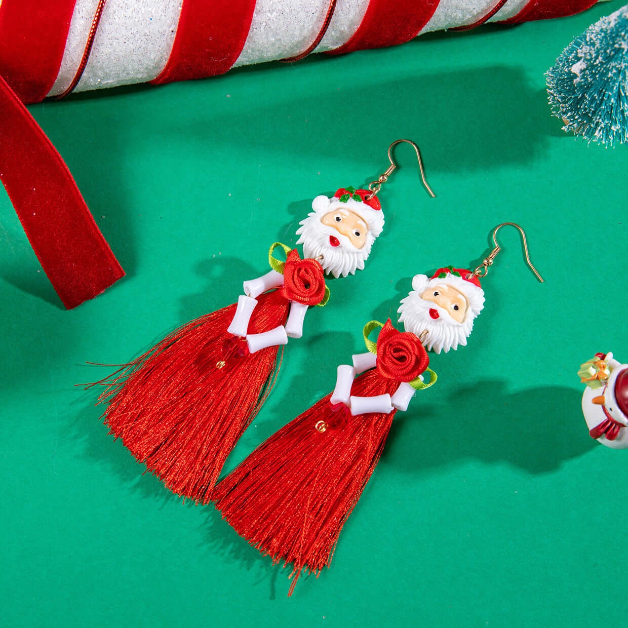 Festive Christmas Jingle Bell Tinsel Hoop Earrings for Women | Holiday Party Jewelry Gift | ER728 | Perfect for Xmas Celebrations, Office Parties & New Year Events