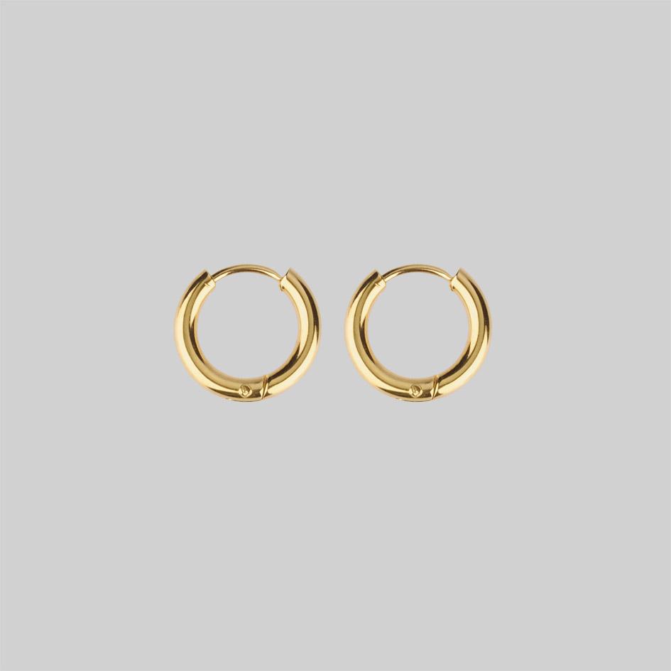 VITA Gold Hinge Huggie Hoop Earrings for Women - Minimalist Everyday Jewelry for Work, Date Night & Special Occasions