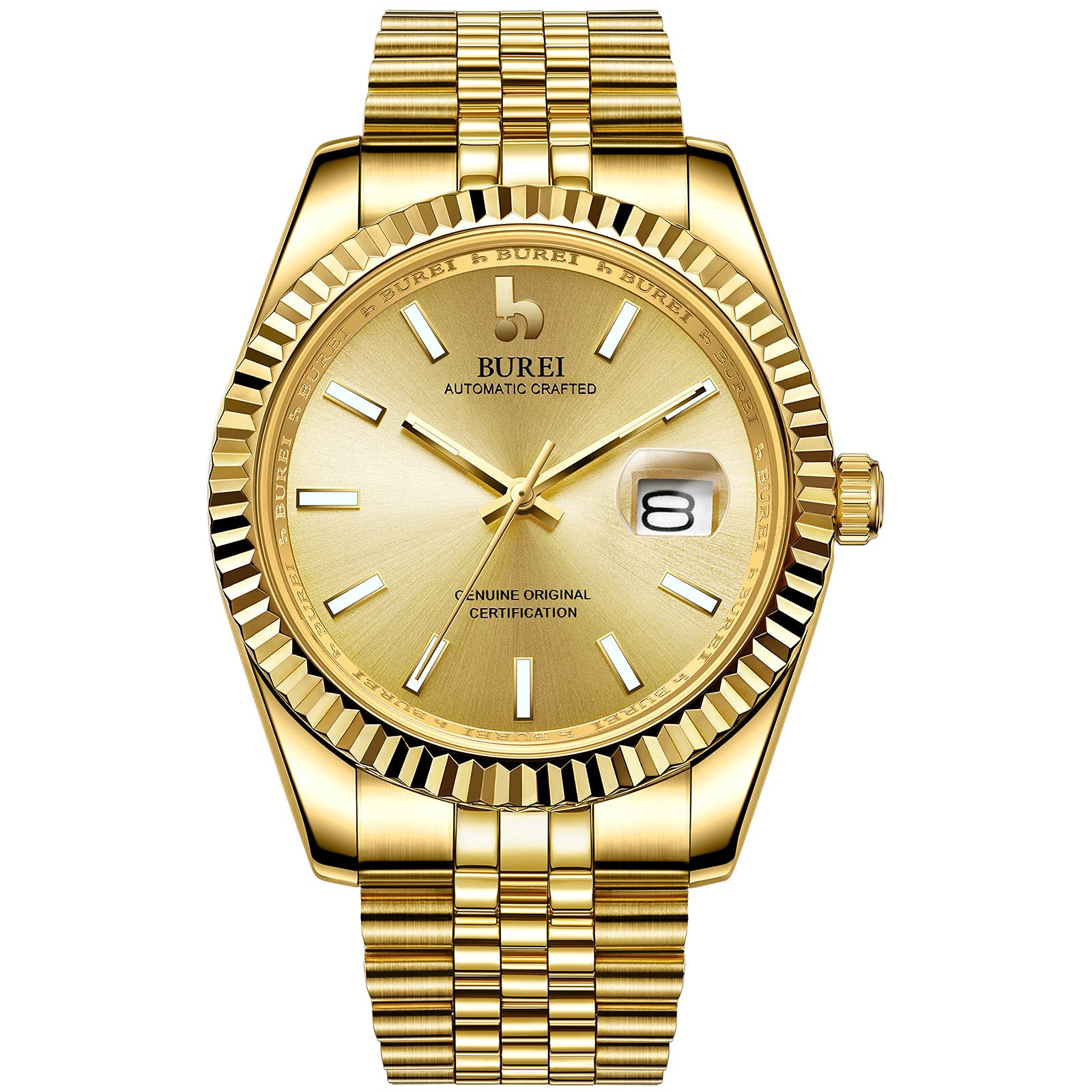 BUREI Men's Automatic Mechanical Watch - Luxury Business Stainless Steel Waterproof Self-Winding Watch for Men | Perfect for Office, Formal Events & Everyday Wear