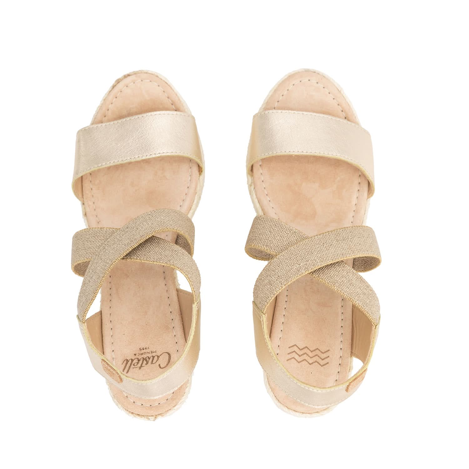 Vintage Metallic 2159 H Open Toe Leather Espadrille Sandals - Elegant Women's Summer Wedges for Beach, Party & Casual Outings