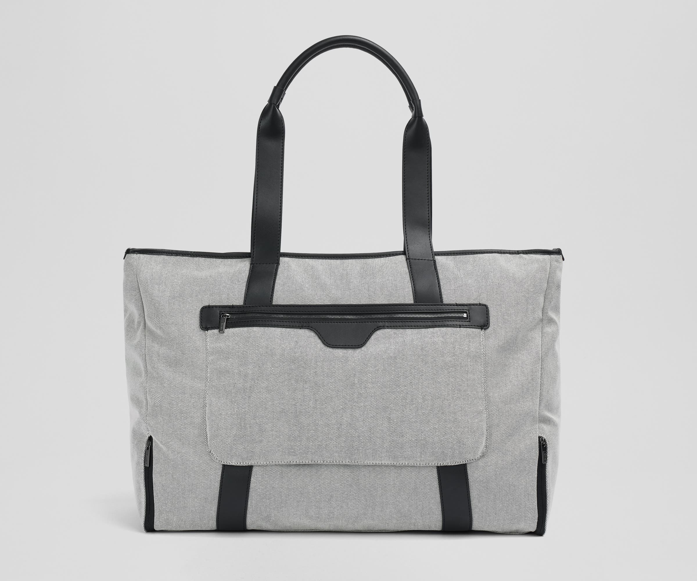 Durable Black Transit Canvas Tote Bag - Stylish & Spacious Carryall for Work, Travel & Shopping