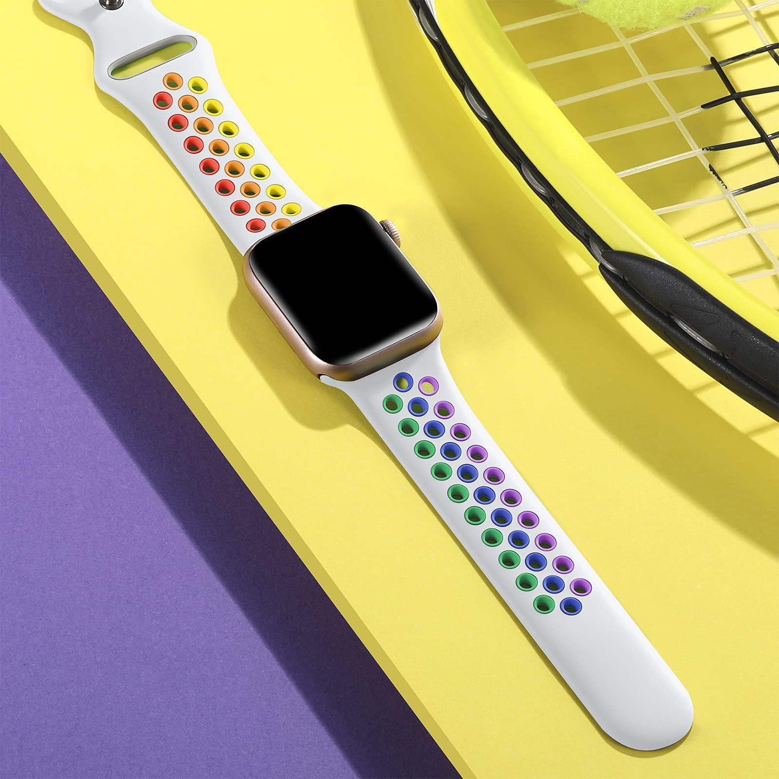 Lerobo Soft Silicone Sport Band Compatible with Apple Watch Series 10/9/8/7/6/5/4/3/2/1 & SE, 38mm 40mm 41mm 42mm - Durable Wristband for Women & Men - Perfect for Workouts, Running & Daily Wear