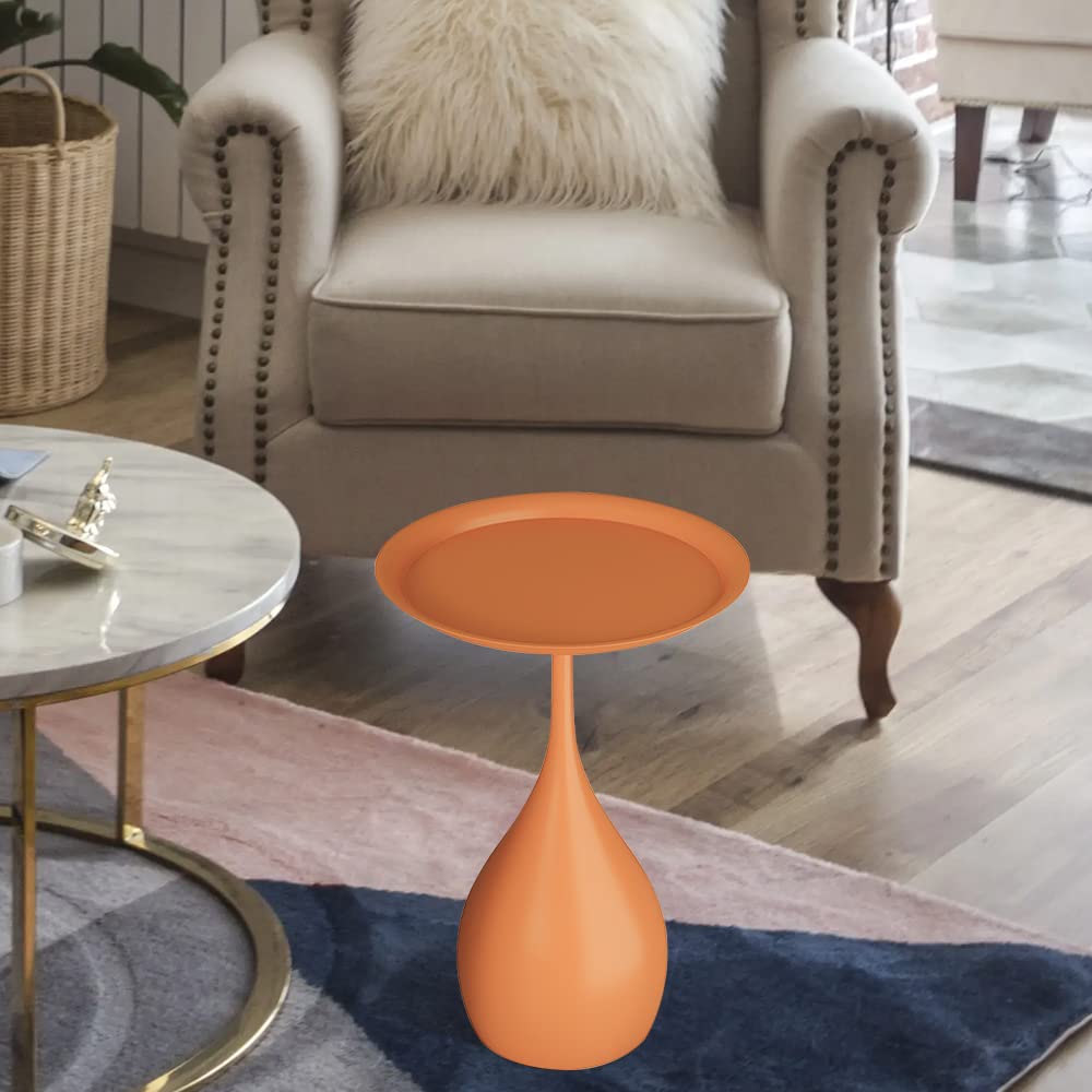 Modern Round Metal Side Table - 15.7