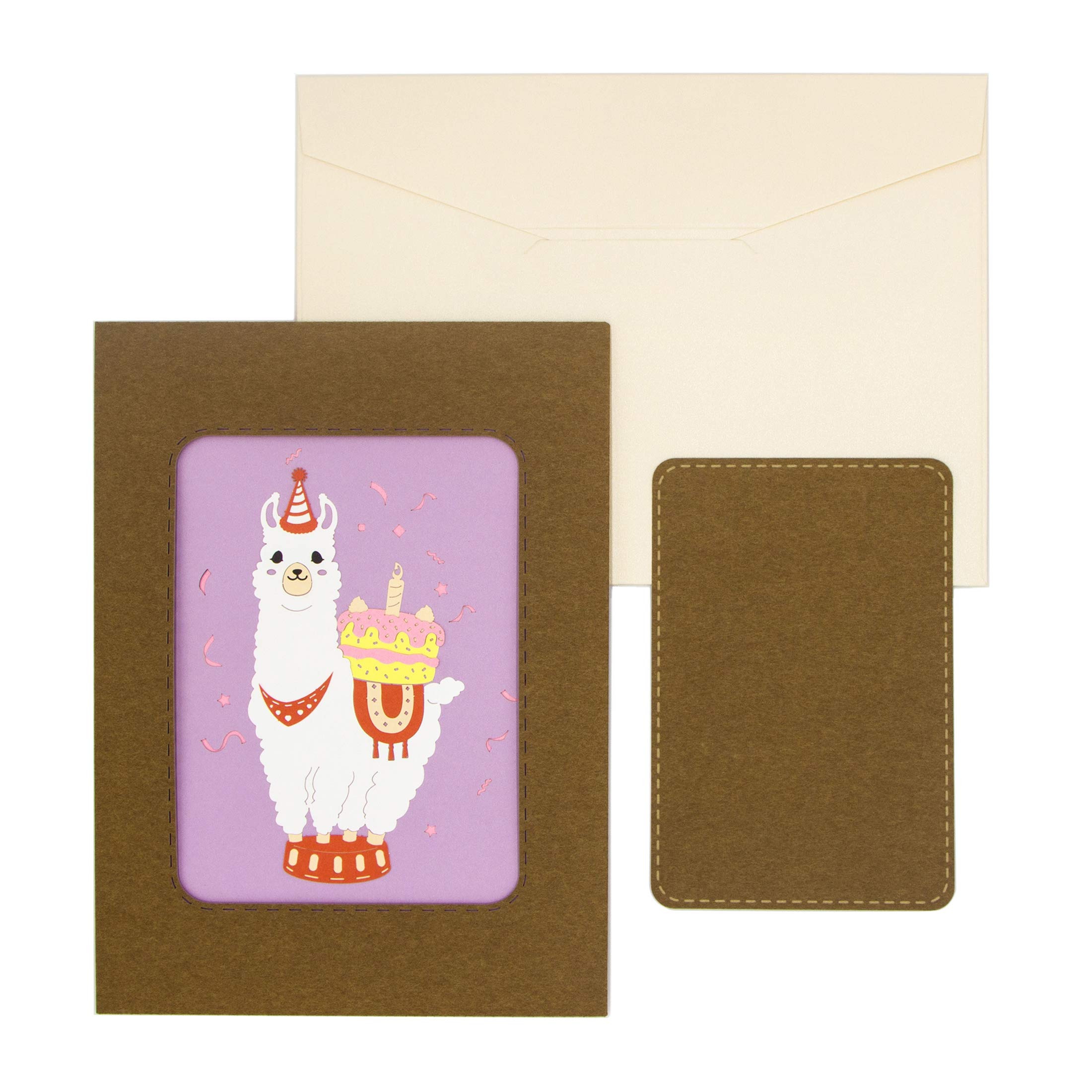 Ribbli Pop-Up Birthday Card with Llama & Cake Design - Funny Alpaca Greeting Card for Men, Women & Kids - Includes Envelope - Perfect for Birthdays, Anniversaries & Special Occasions
