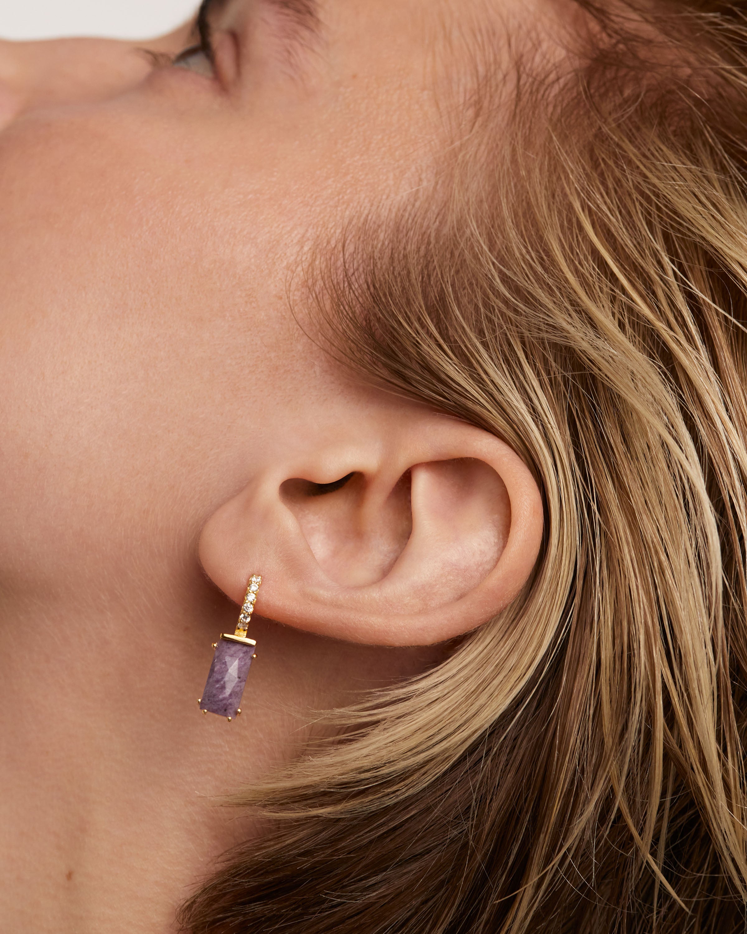 Kaori Charoite Single Earring – Handmade Purple Gemstone Jewelry for Women | Perfect for Parties, Weddings & Special Occasions