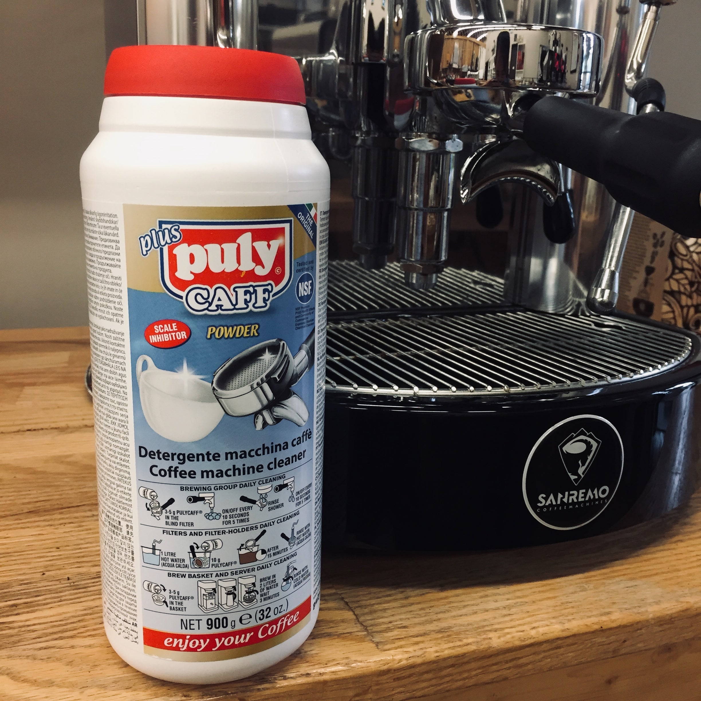 Puly Caff Plus Commercial Espresso Machine Cleaning Powder - 570g | Professional Coffee Equipment Descaler for Restaurants & Cafes | Removes Coffee Residue & Mineral Buildup