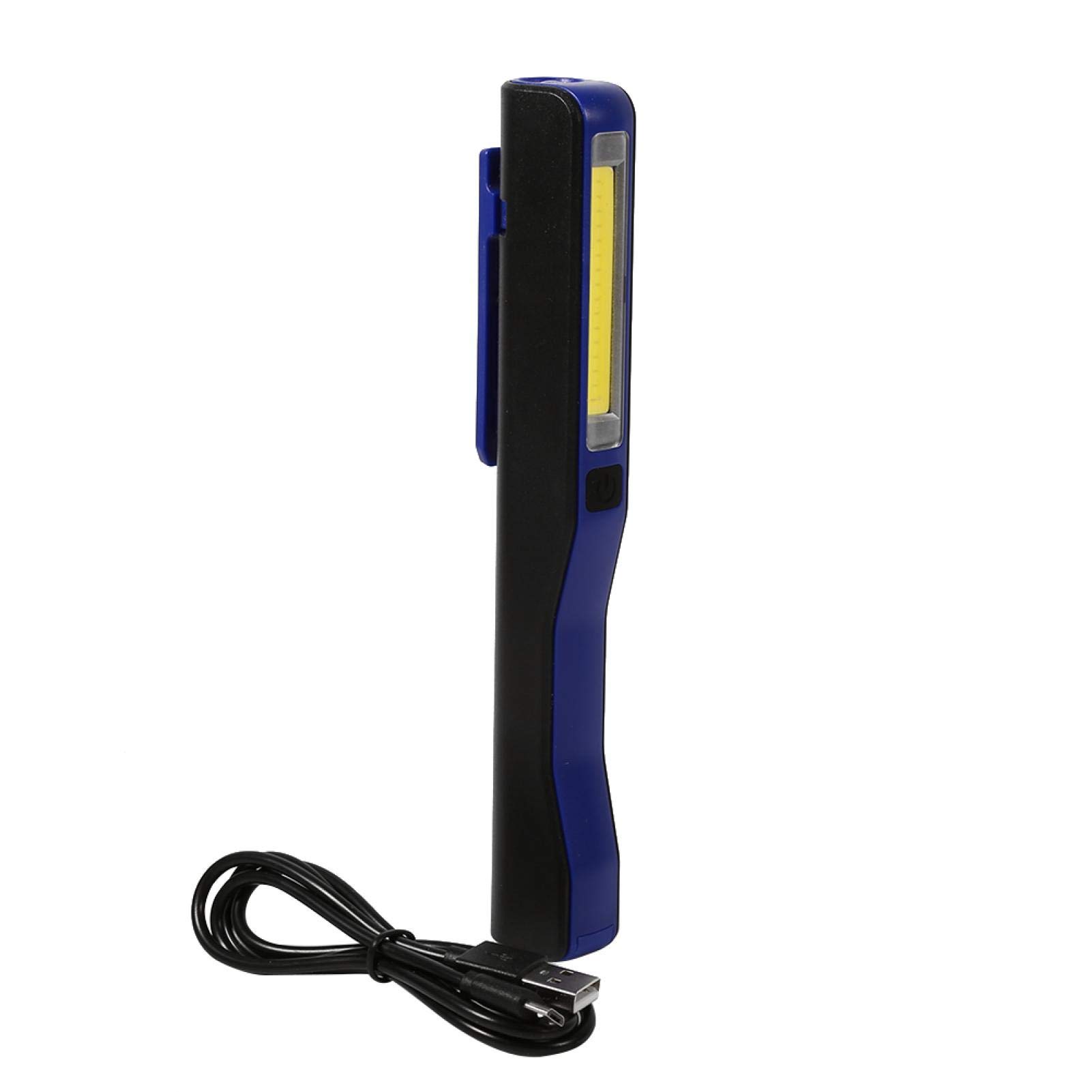 **USB Rechargeable LED Flashlight - Portable Magnetic Work Light, Inspection Lamp, Pocket Torch for Camping, Hiking, Emergency & Outdoor Activities (Blue)**
