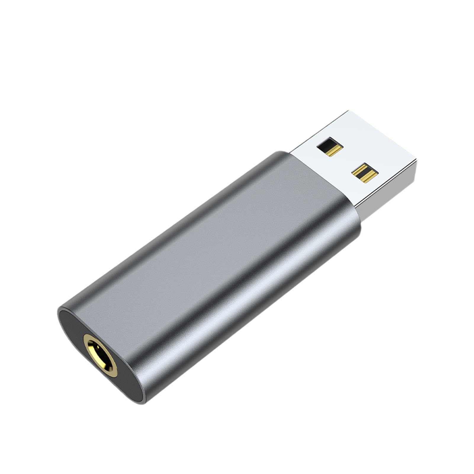 USB to 3.5mm Female Audio Adapter - Plug & Play USB Headphone Jack Converter - Universal USB Audio Interface for Laptops, Desktops, Headsets | Perfect for Online Meetings, Gaming & Music Listening
