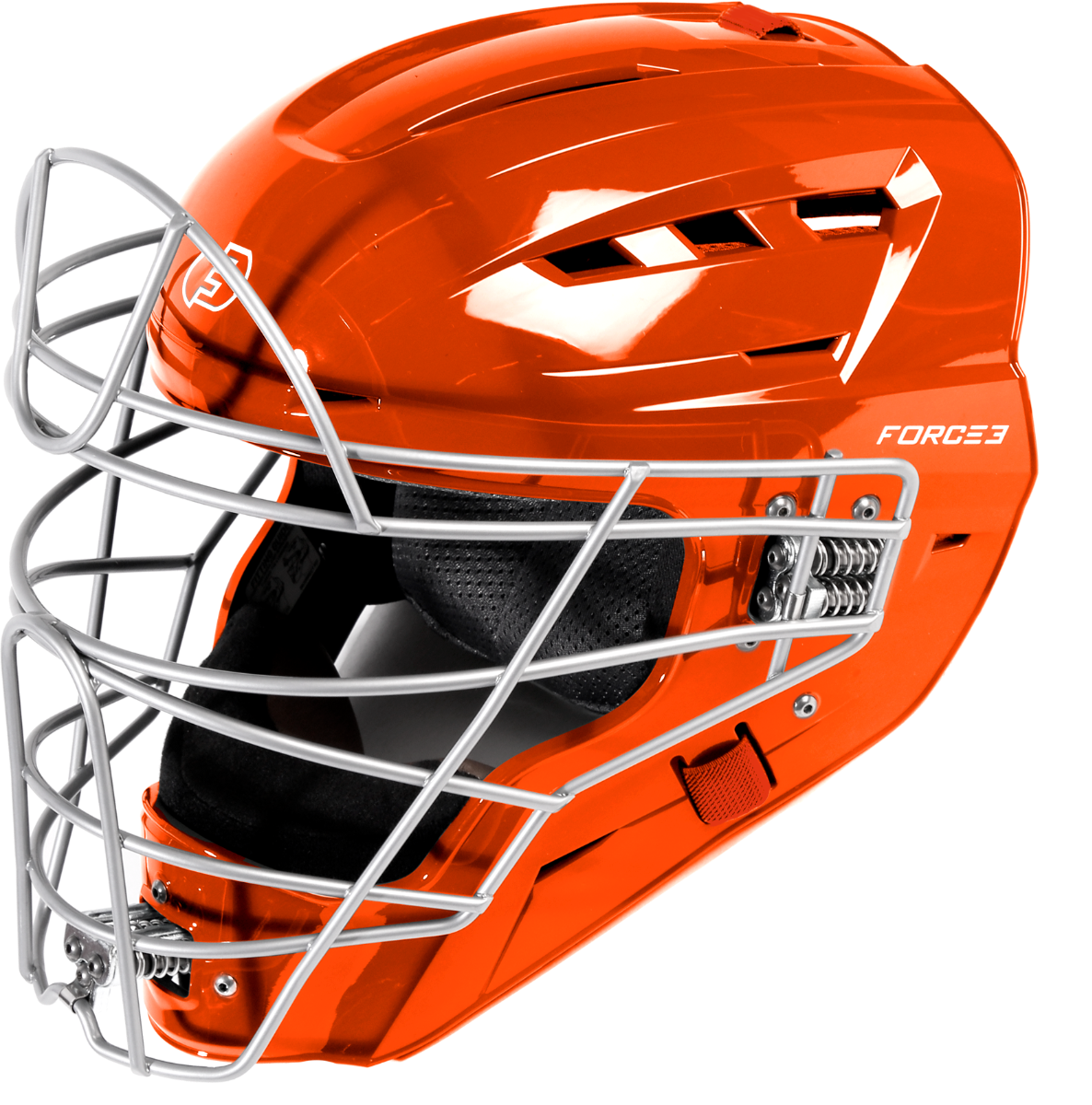 FORCE3 XS3® PRO Catchers Helmet - NOCSAE Certified Gloss Finish Baseball Catcher's Mask for Youth & Adult Players - Perfect for Games, Training & Safety Protection