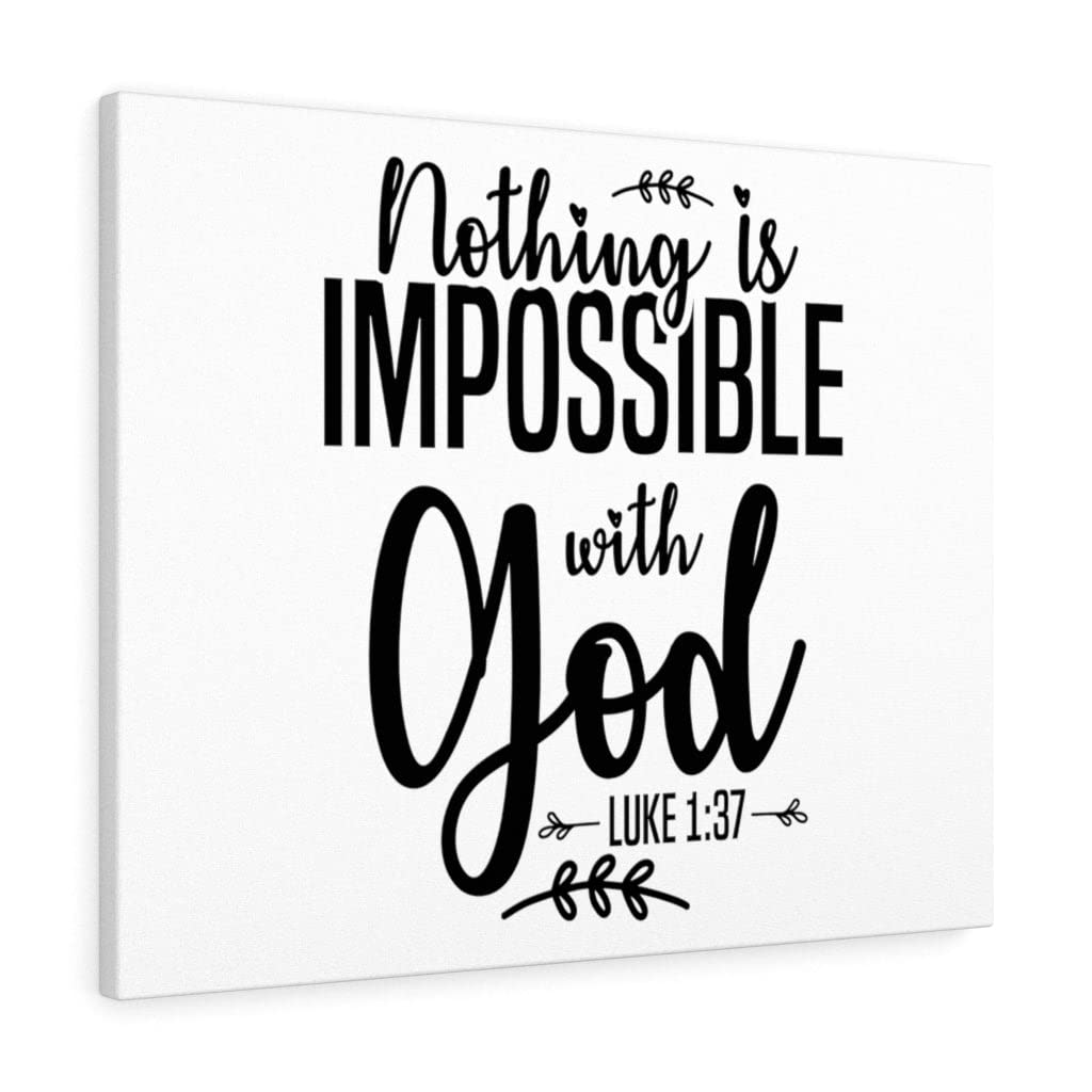 Christian Wall Art with Bible Verse - Luke 1:37 'Nothing is Impossible' Scripture Print | Ready to Hang Inspirational Home Decor for Living Room, Bedroom & Office
